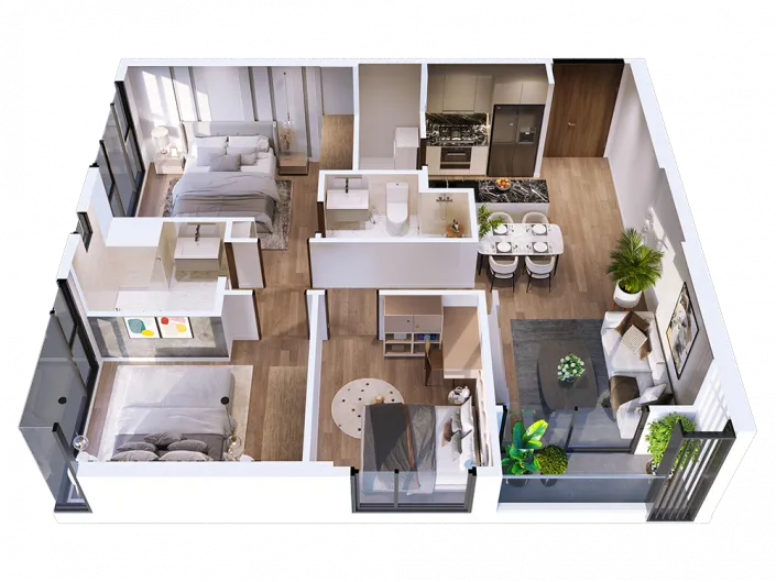 Căn 3PN diện tích 75m2